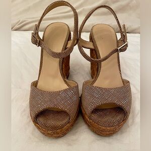 Jimmy Choo cork wedge sandals size 5 1/2